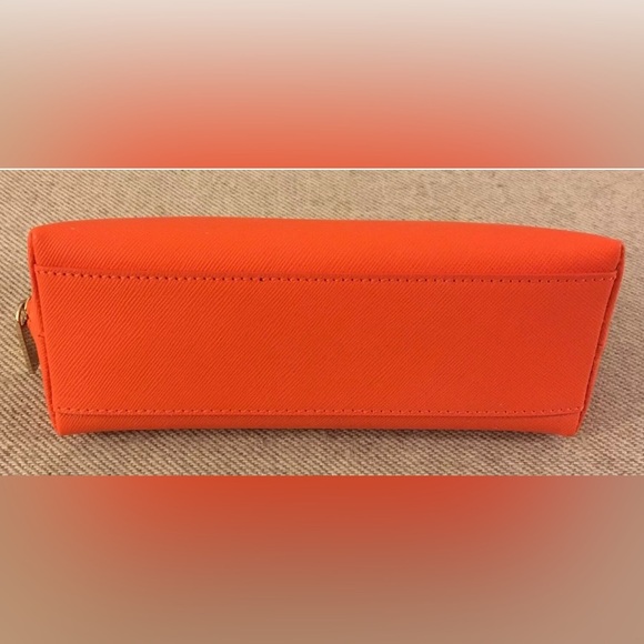 NWB Patek Philippe Orange Epsom Leather Zipper Cosmetic Makeup Bag, Case, Pouch - Picture 10 of 11